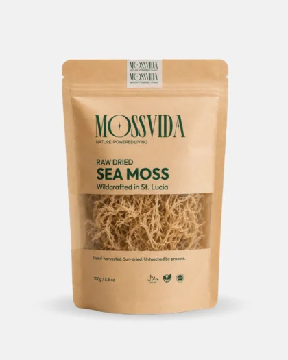 Raw dried sea moss Nigeria — wildcrafted St. Lucia Mossvida 100g