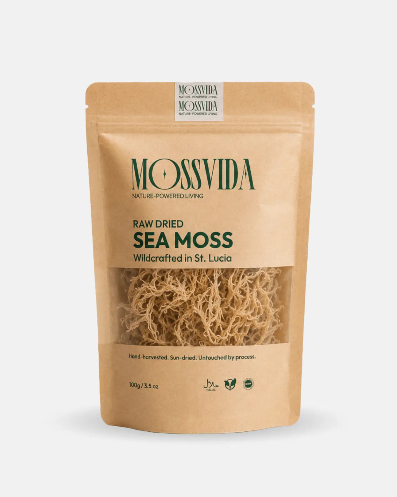 Raw dried sea moss Nigeria — wildcrafted St. Lucia Mossvida 100g